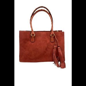 Patricia Nash Rich Reddish Brown Primrose Satchel Nubuck